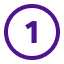 A purple circle with a purple numeral one inside