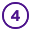 A purple circle with a purple numeral three inside