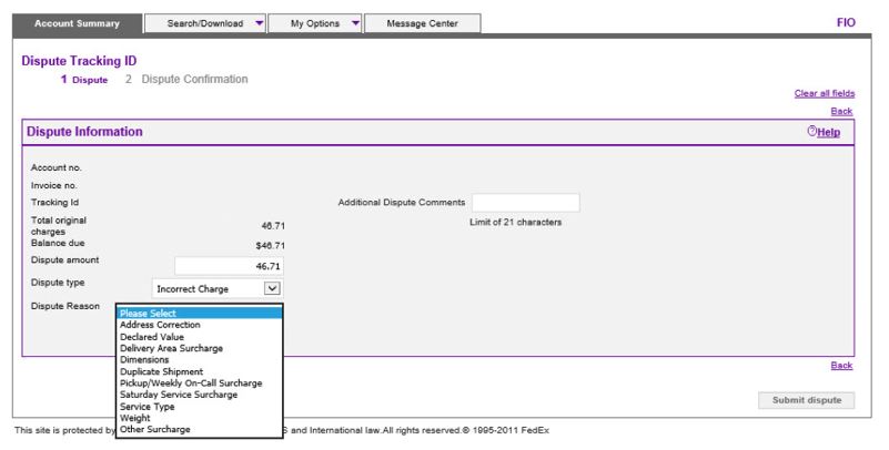 FedEx Billing dispute reasons FedEx Billing dispute reasons
