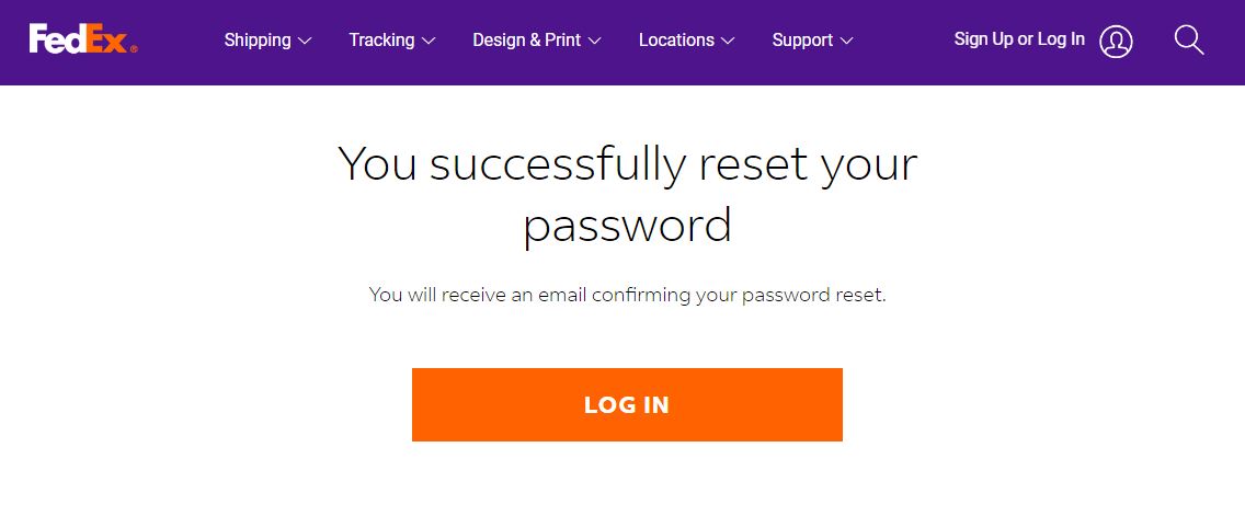 Reset password screen